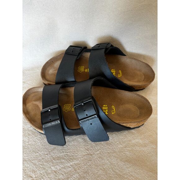 NWOT Birkenstock Arizona Oiled Leather sandals in black - size 6 - Picture 1 of 4